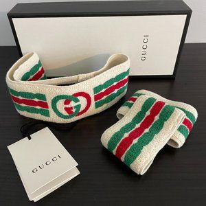 Gucci Sweatband Set -Guaranteed authentic 595716 3G E37 9266